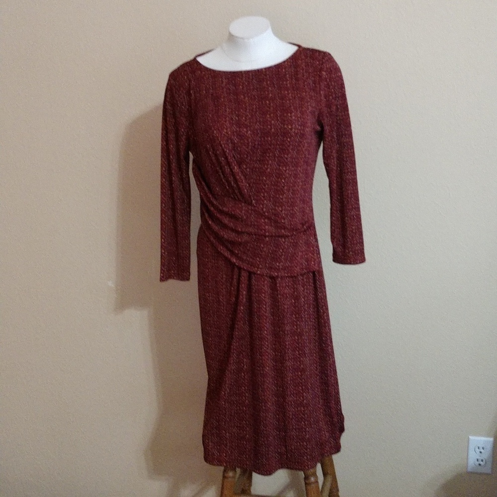 Talbots Slinky Ruched Dress Size M